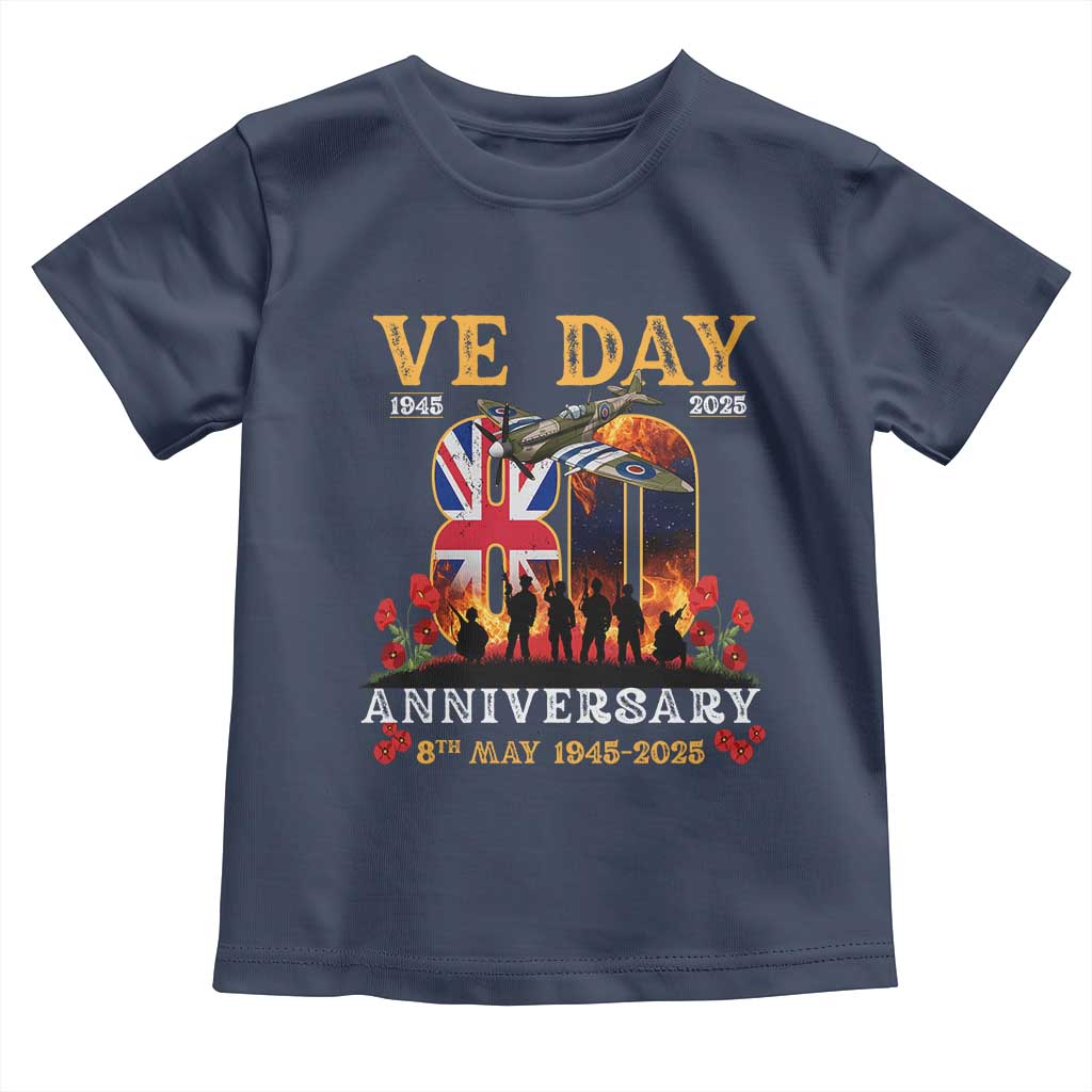 VE Day 80th Anniversary Toddler T Shirt 2025 Celebration Union Flag WWII Remembrance