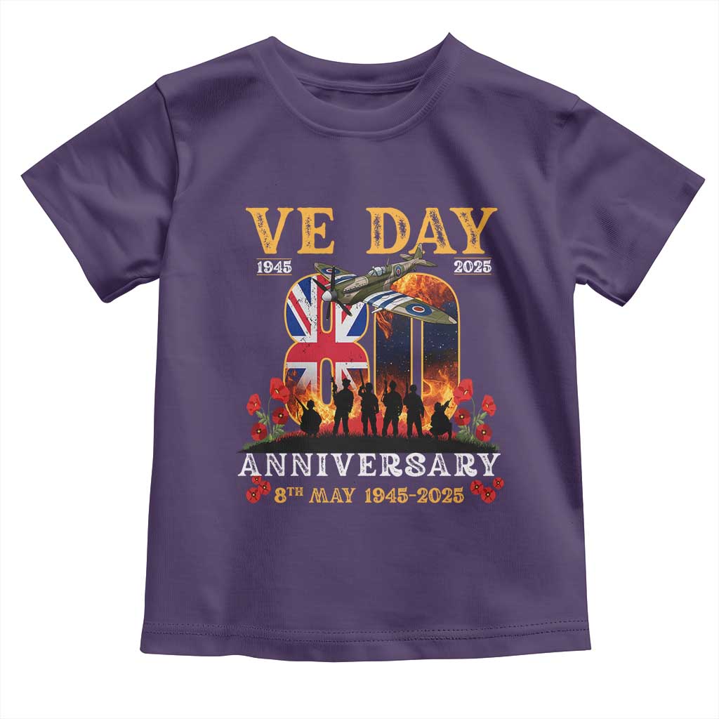 VE Day 80th Anniversary Toddler T Shirt 2025 Celebration Union Flag WWII Remembrance