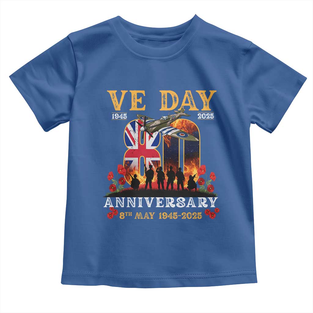 VE Day 80th Anniversary Toddler T Shirt 2025 Celebration Union Flag WWII Remembrance