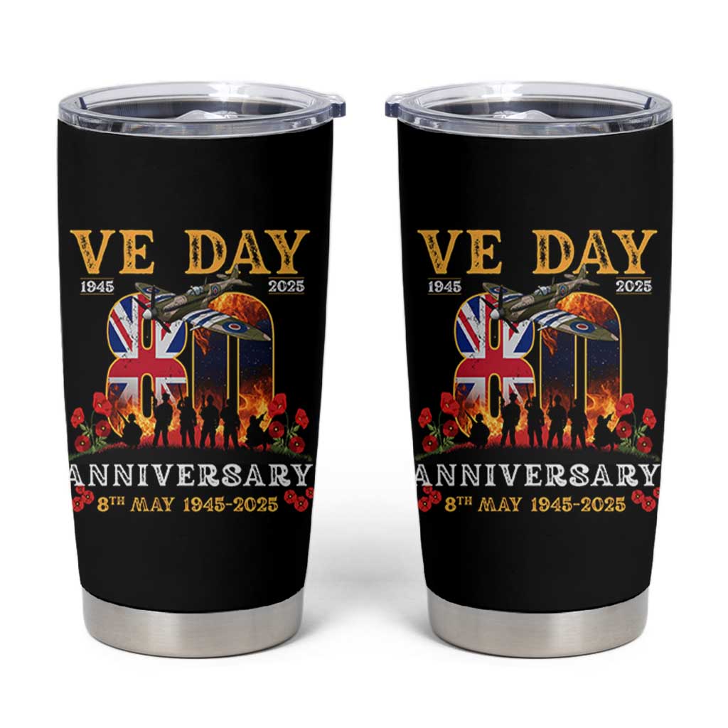 VE Day 80th Anniversary Tumbler Cup 2025 Celebration Union Flag WWII Remembrance