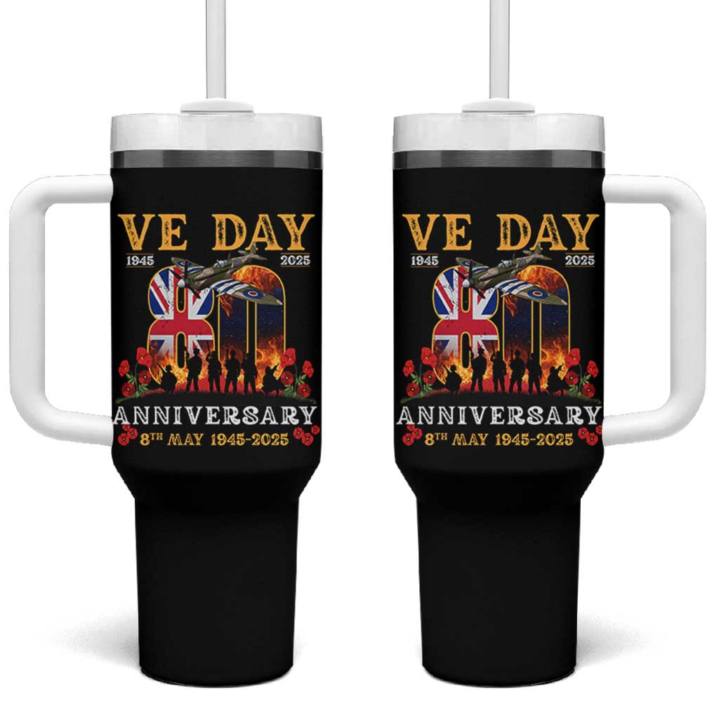 VE Day 80th Anniversary Tumbler With Handle 2025 Celebration Union Flag WWII Remembrance