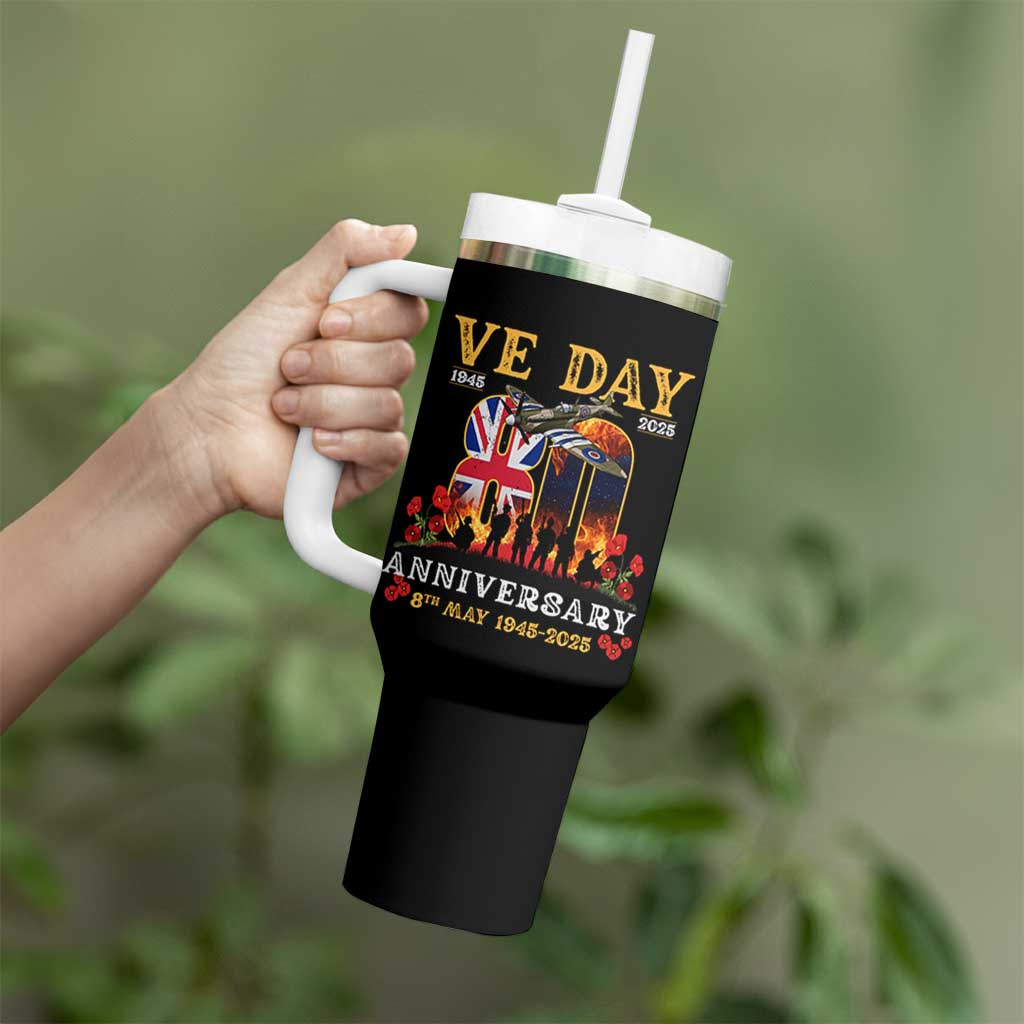 VE Day 80th Anniversary Tumbler With Handle 2025 Celebration Union Flag WWII Remembrance