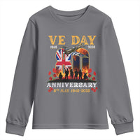 VE Day 80th Anniversary Youth Sweatshirt 2025 Celebration Union Flag WWII Remembrance