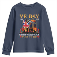 VE Day 80th Anniversary Youth Sweatshirt 2025 Celebration Union Flag WWII Remembrance