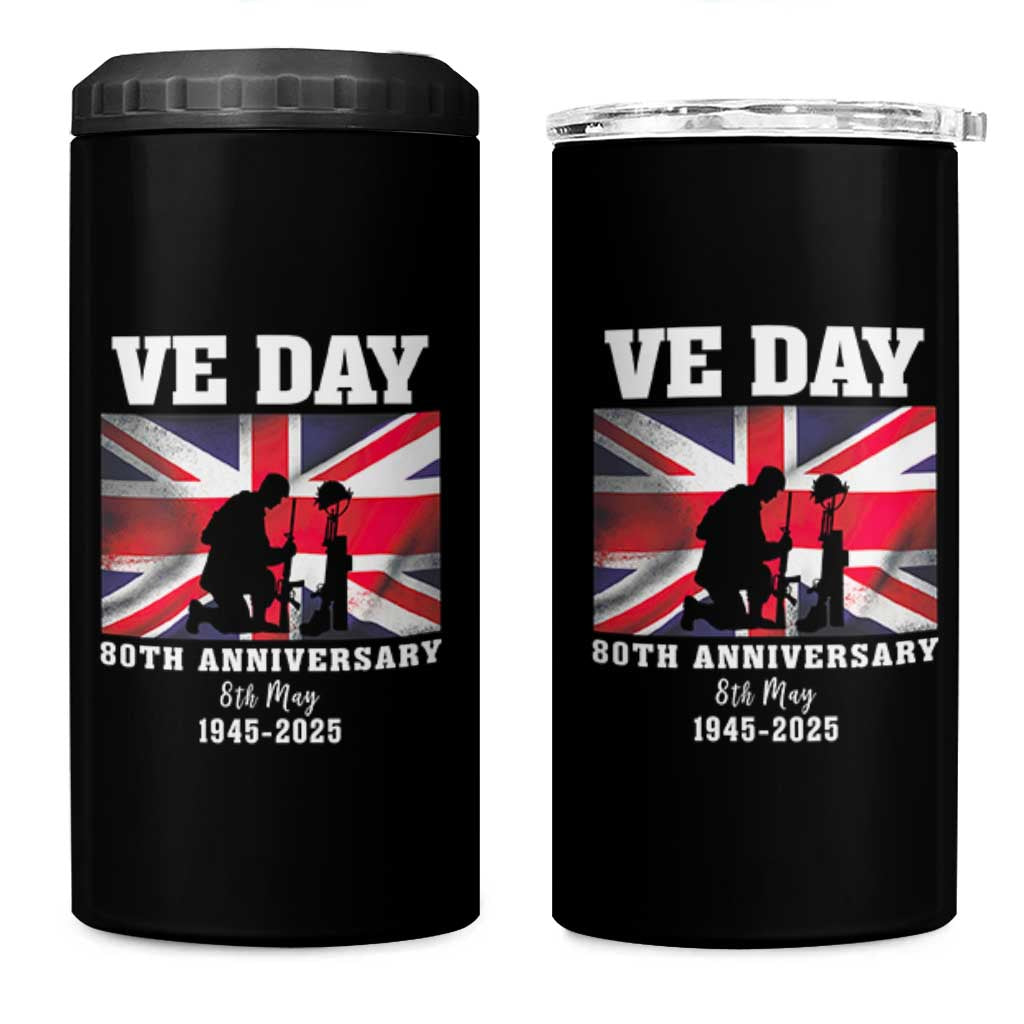 VE Day 80th Anniversary 4 in 1 Can Cooler Tumbler Victory in Europe Union Flag WWII Remembrance