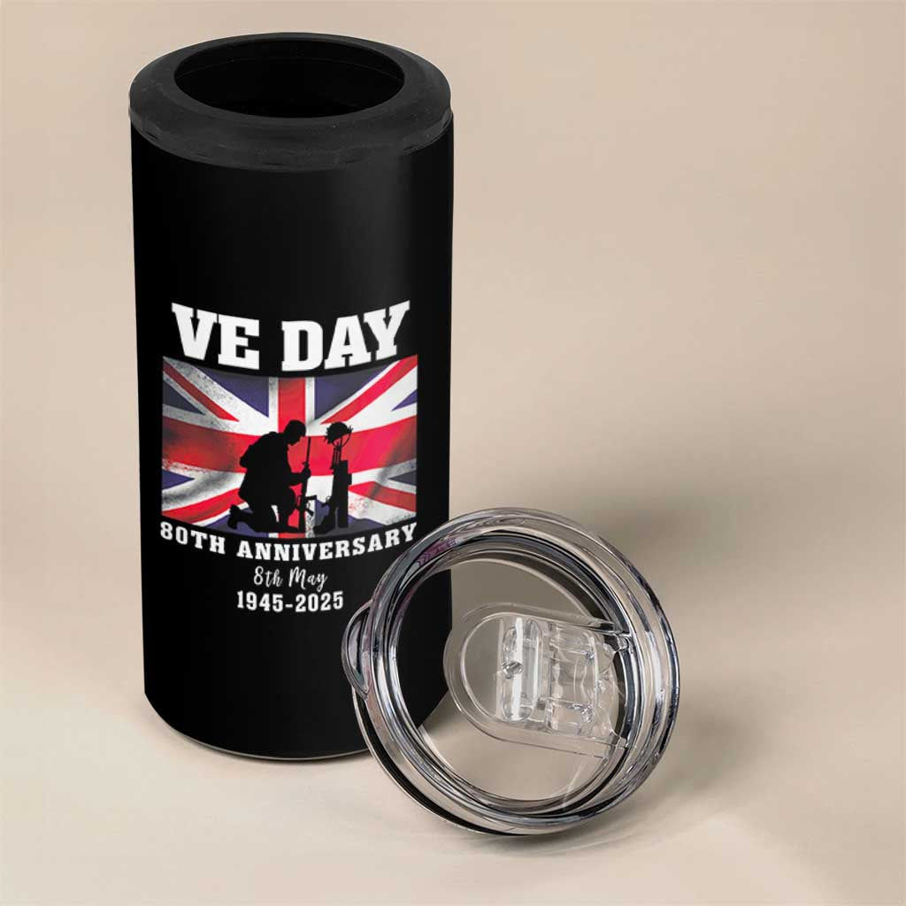VE Day 80th Anniversary 4 in 1 Can Cooler Tumbler Victory in Europe Union Flag WWII Remembrance