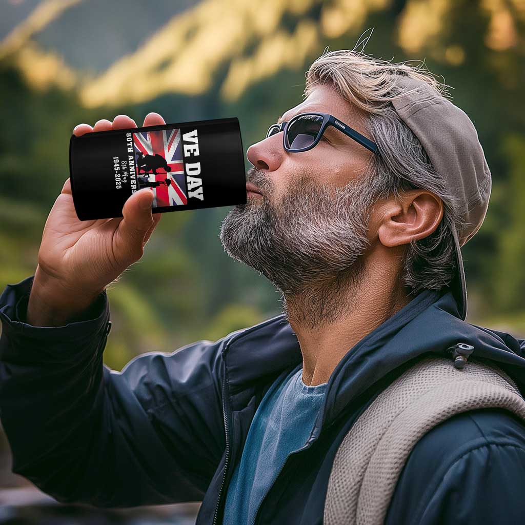 VE Day 80th Anniversary 4 in 1 Can Cooler Tumbler Victory in Europe Union Flag WWII Remembrance