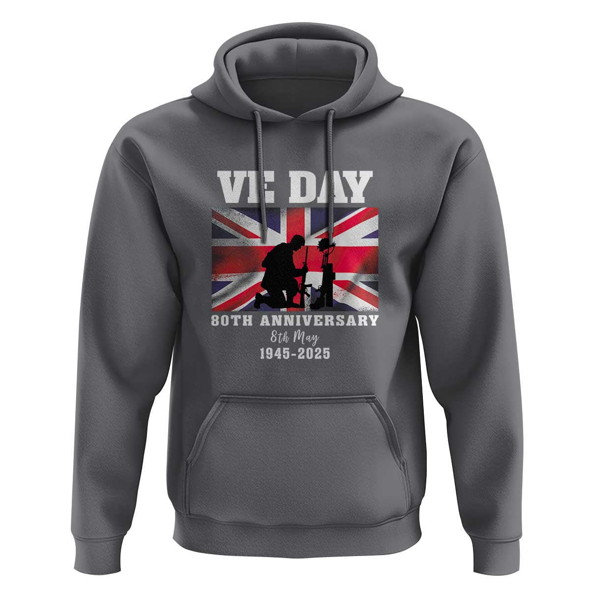 VE Day 80th Anniversary Hoodie Victory in Europe Union Flag WWII Remembrance