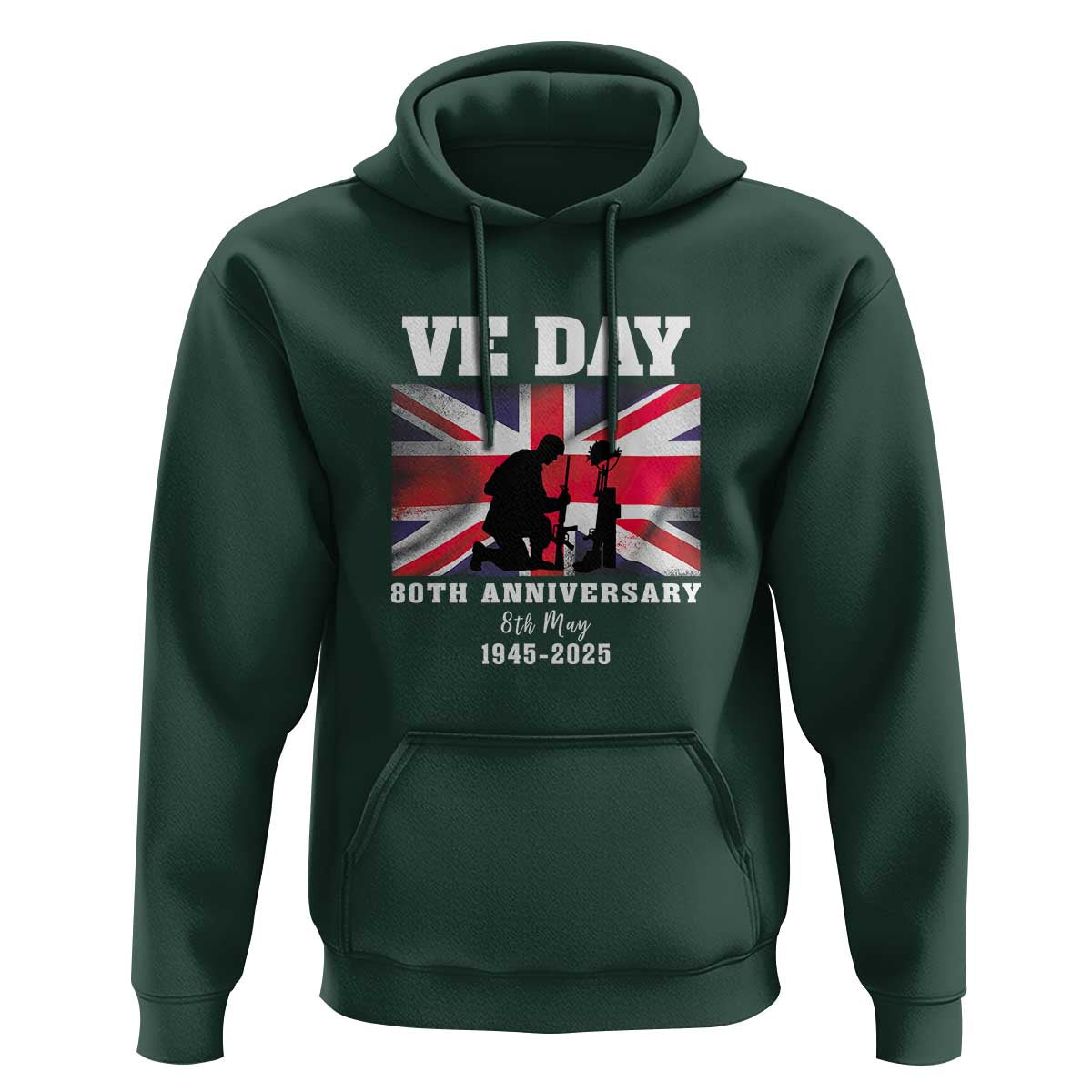 VE Day 80th Anniversary Hoodie Victory in Europe Union Flag WWII Remembrance