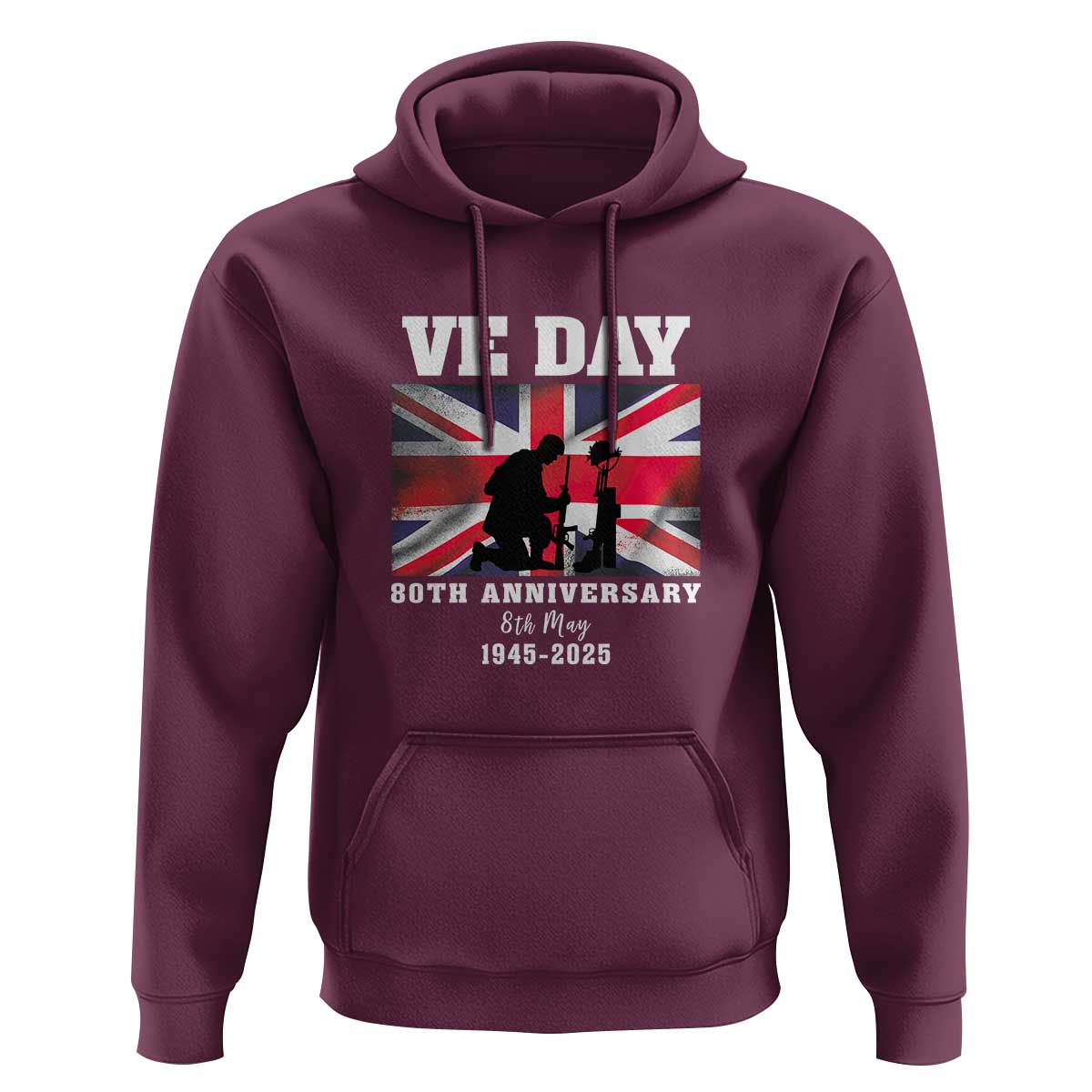 VE Day 80th Anniversary Hoodie Victory in Europe Union Flag WWII Remembrance