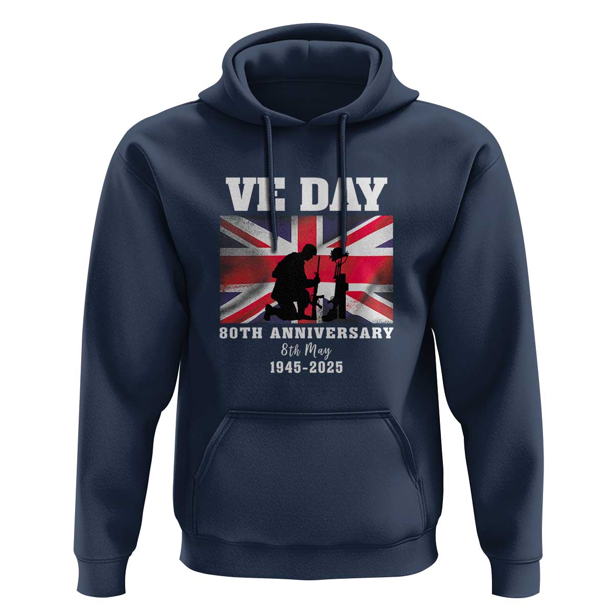 VE Day 80th Anniversary Hoodie Victory in Europe Union Flag WWII Remembrance