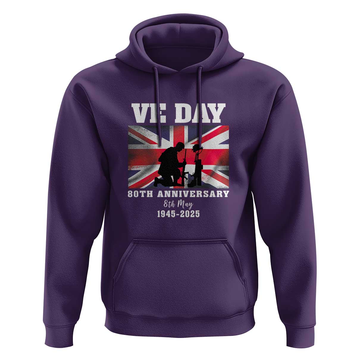 VE Day 80th Anniversary Hoodie Victory in Europe Union Flag WWII Remembrance