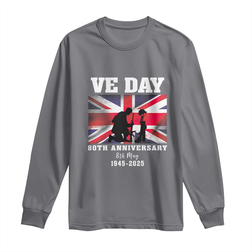 VE Day 80th Anniversary Long Sleeve Shirt Victory in Europe Union Flag WWII Remembrance