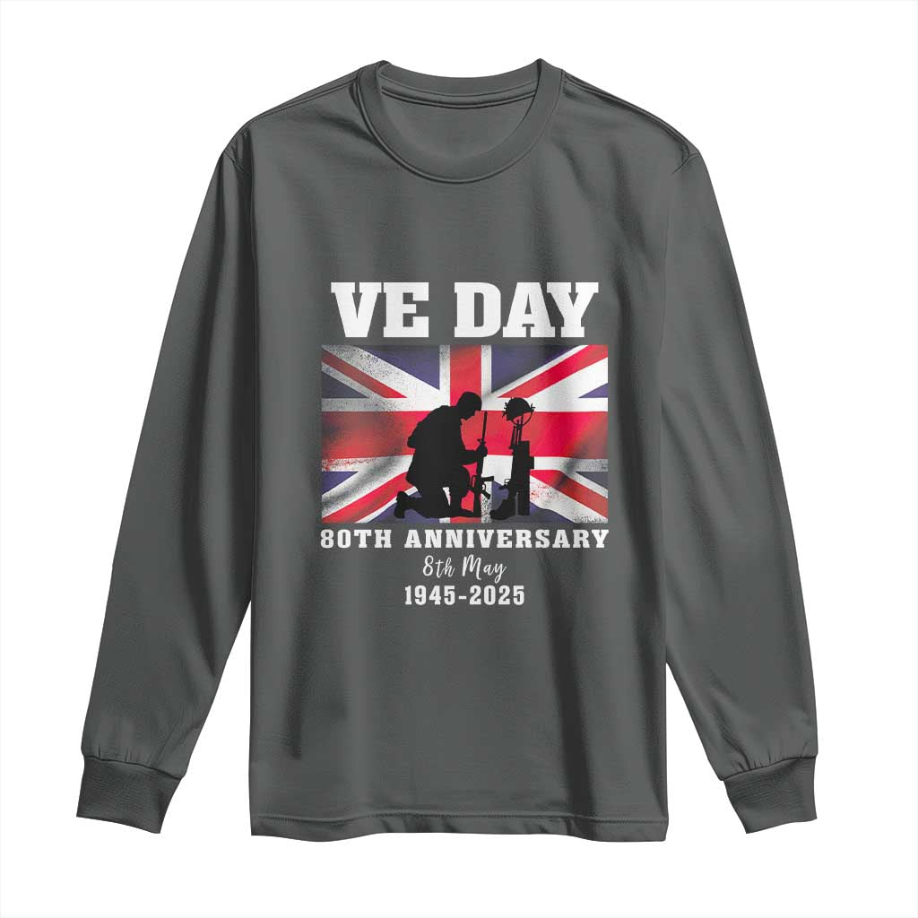 VE Day 80th Anniversary Long Sleeve Shirt Victory in Europe Union Flag WWII Remembrance