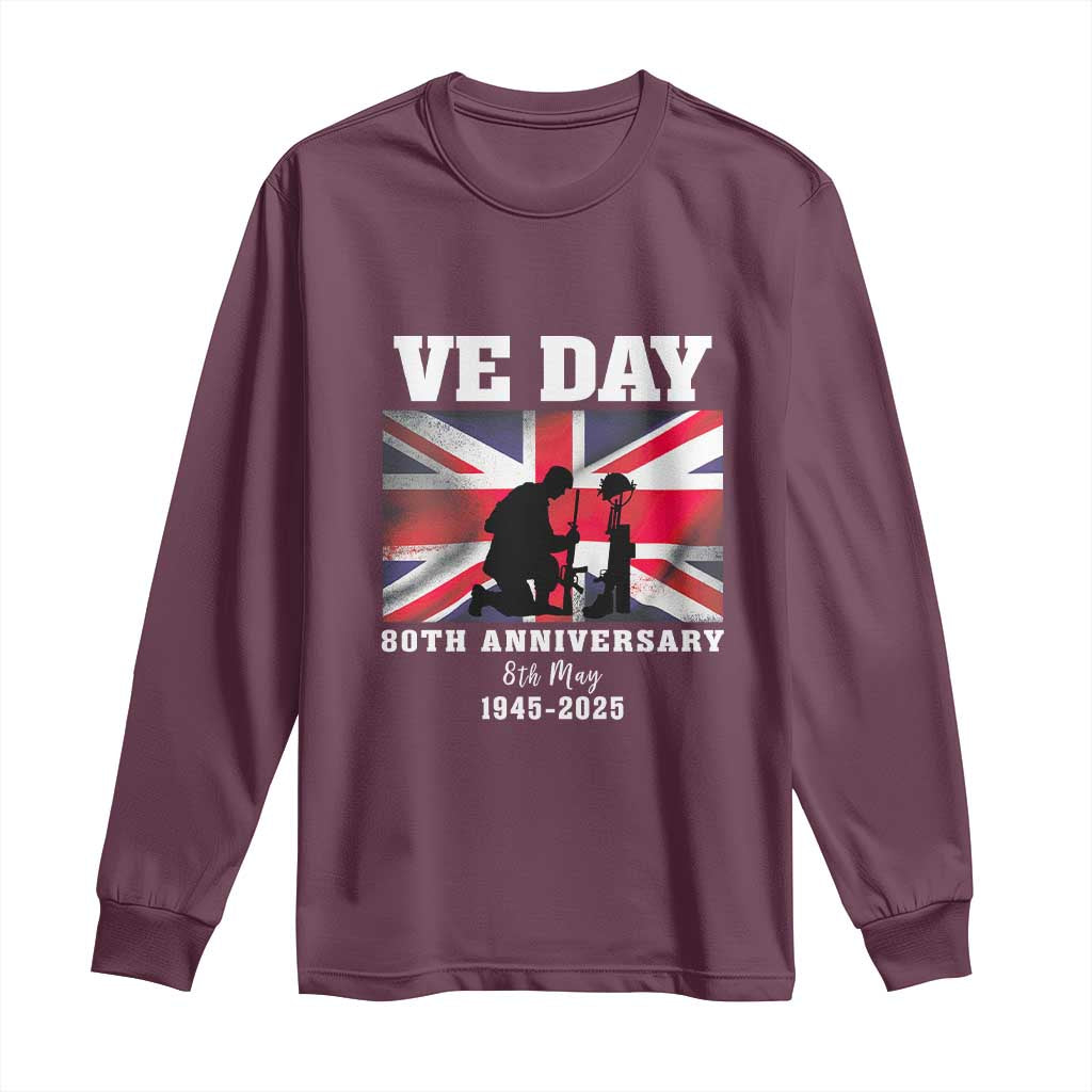 VE Day 80th Anniversary Long Sleeve Shirt Victory in Europe Union Flag WWII Remembrance