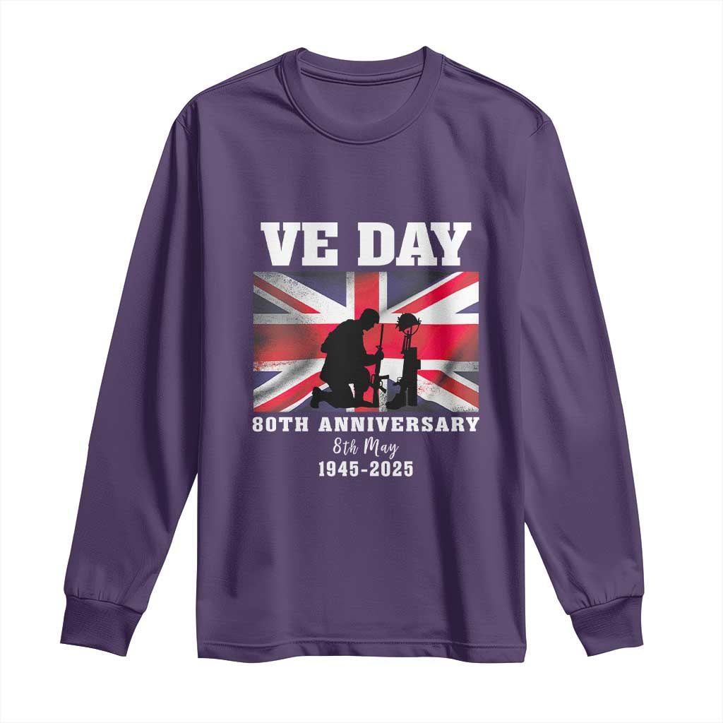 VE Day 80th Anniversary Long Sleeve Shirt Victory in Europe Union Flag WWII Remembrance