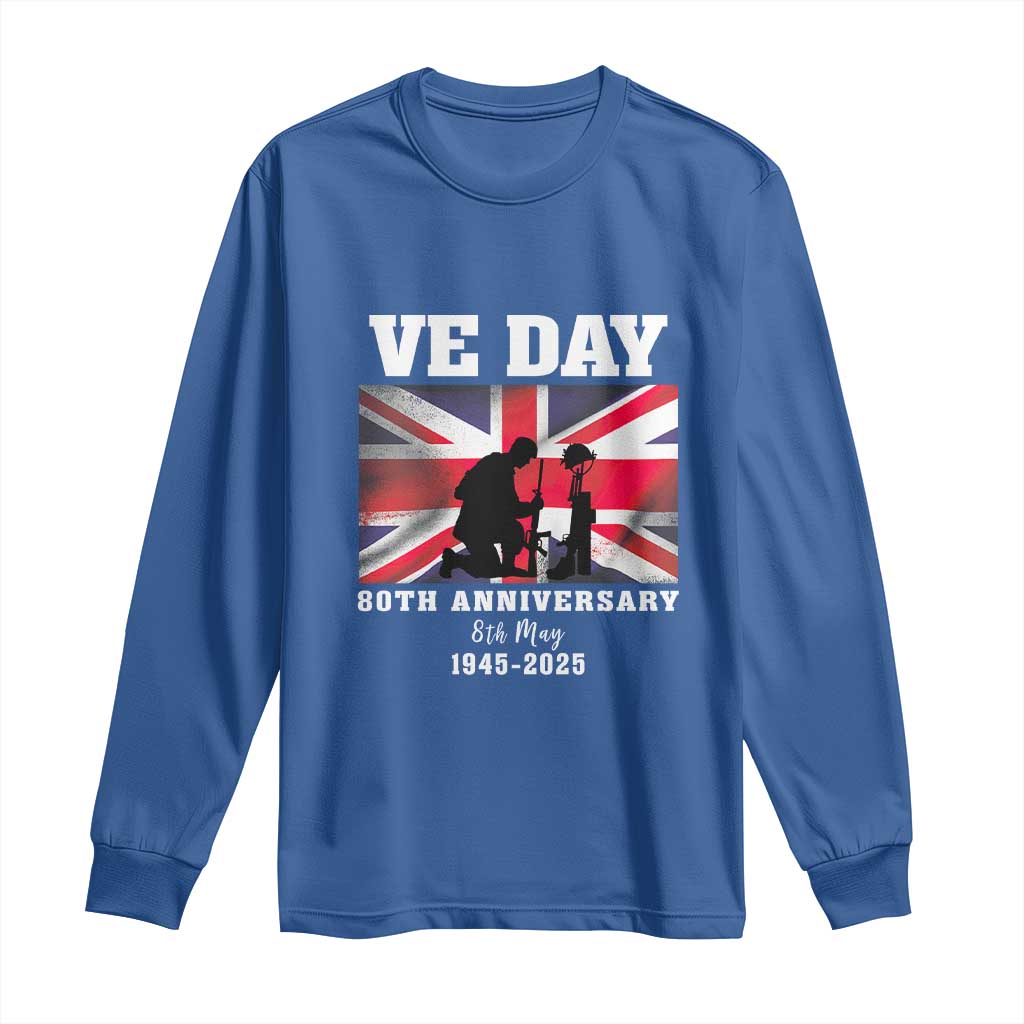 VE Day 80th Anniversary Long Sleeve Shirt Victory in Europe Union Flag WWII Remembrance