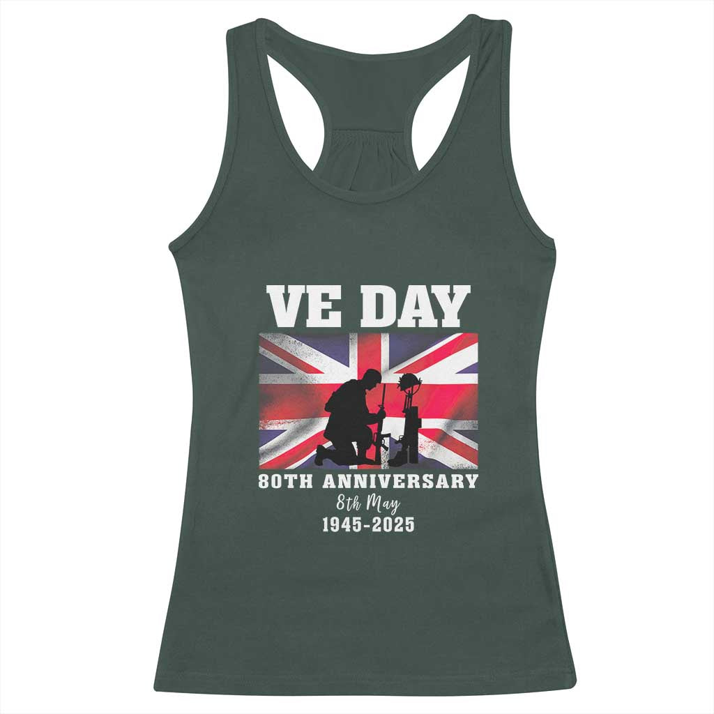 VE Day 80th Anniversary Racerback Tank Top Victory in Europe Union Flag WWII Remembrance