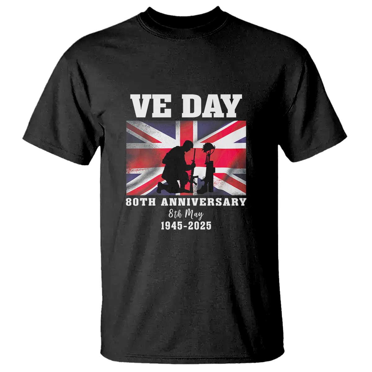 VE Day 80th Anniversary T Shirt Victory in Europe Union Flag WWII Remembrance