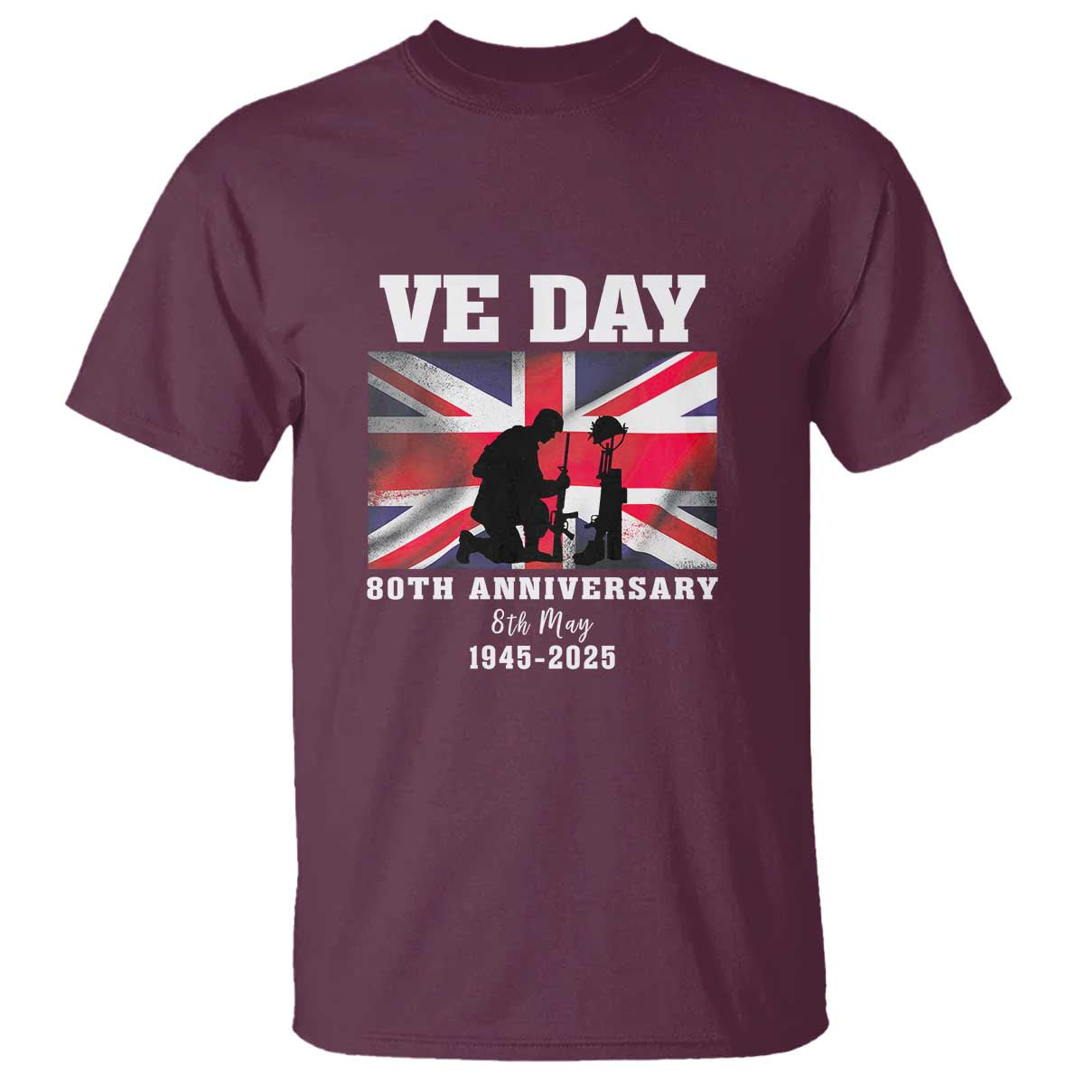 VE Day 80th Anniversary T Shirt Victory in Europe Union Flag WWII Remembrance