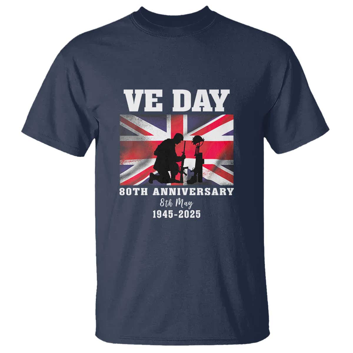 VE Day 80th Anniversary T Shirt Victory in Europe Union Flag WWII Remembrance