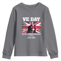 VE Day 80th Anniversary Youth Sweatshirt Victory in Europe Union Flag WWII Remembrance