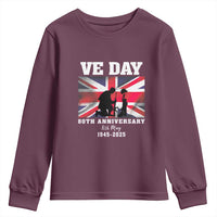 VE Day 80th Anniversary Youth Sweatshirt Victory in Europe Union Flag WWII Remembrance
