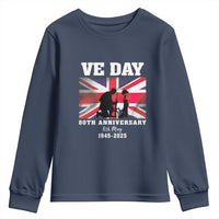 VE Day 80th Anniversary Youth Sweatshirt Victory in Europe Union Flag WWII Remembrance
