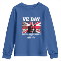 VE Day 80th Anniversary Youth Sweatshirt Victory in Europe Union Flag WWII Remembrance