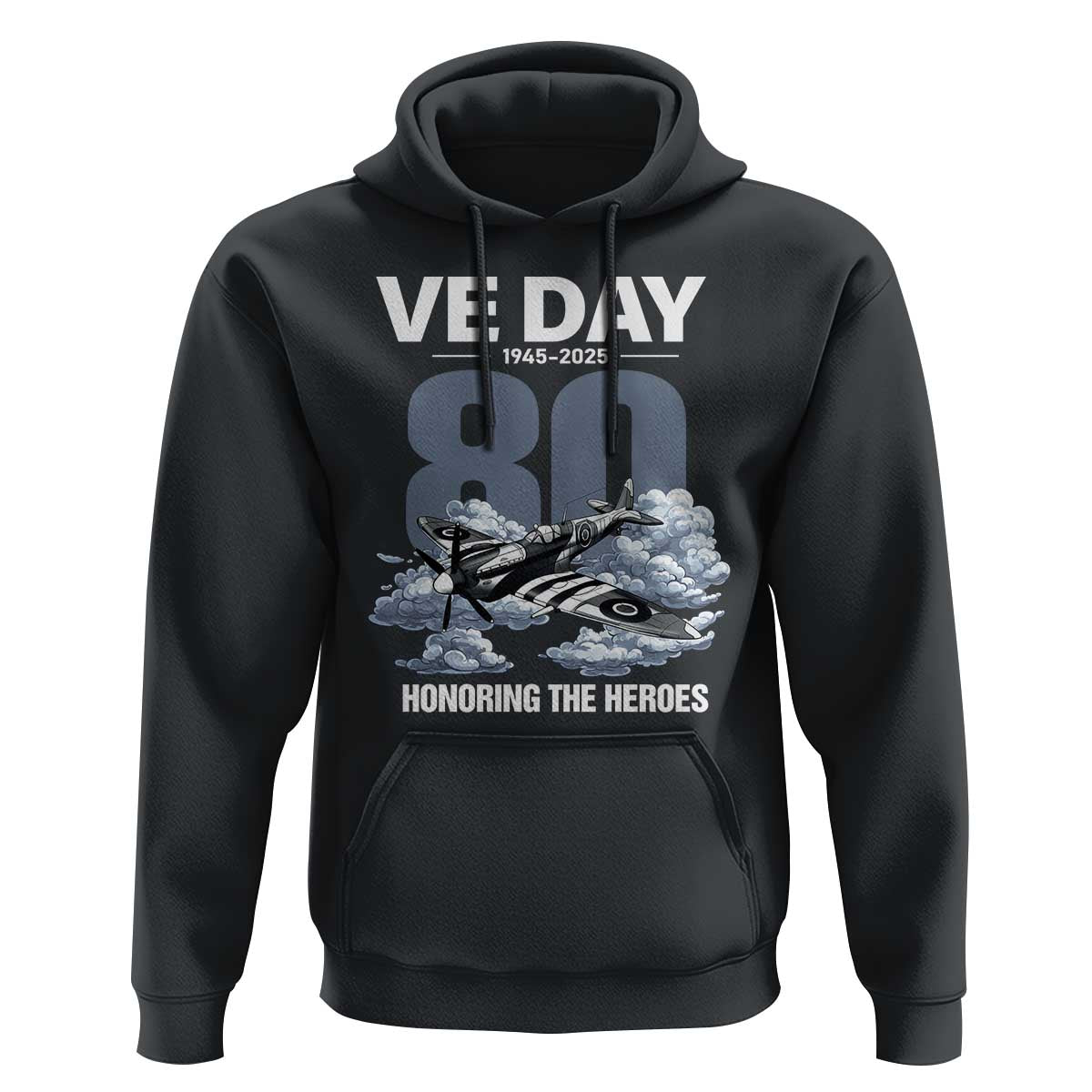 VE Day 80th Anniversary Hoodie 2025 Celebration WWII Remembrance Retro