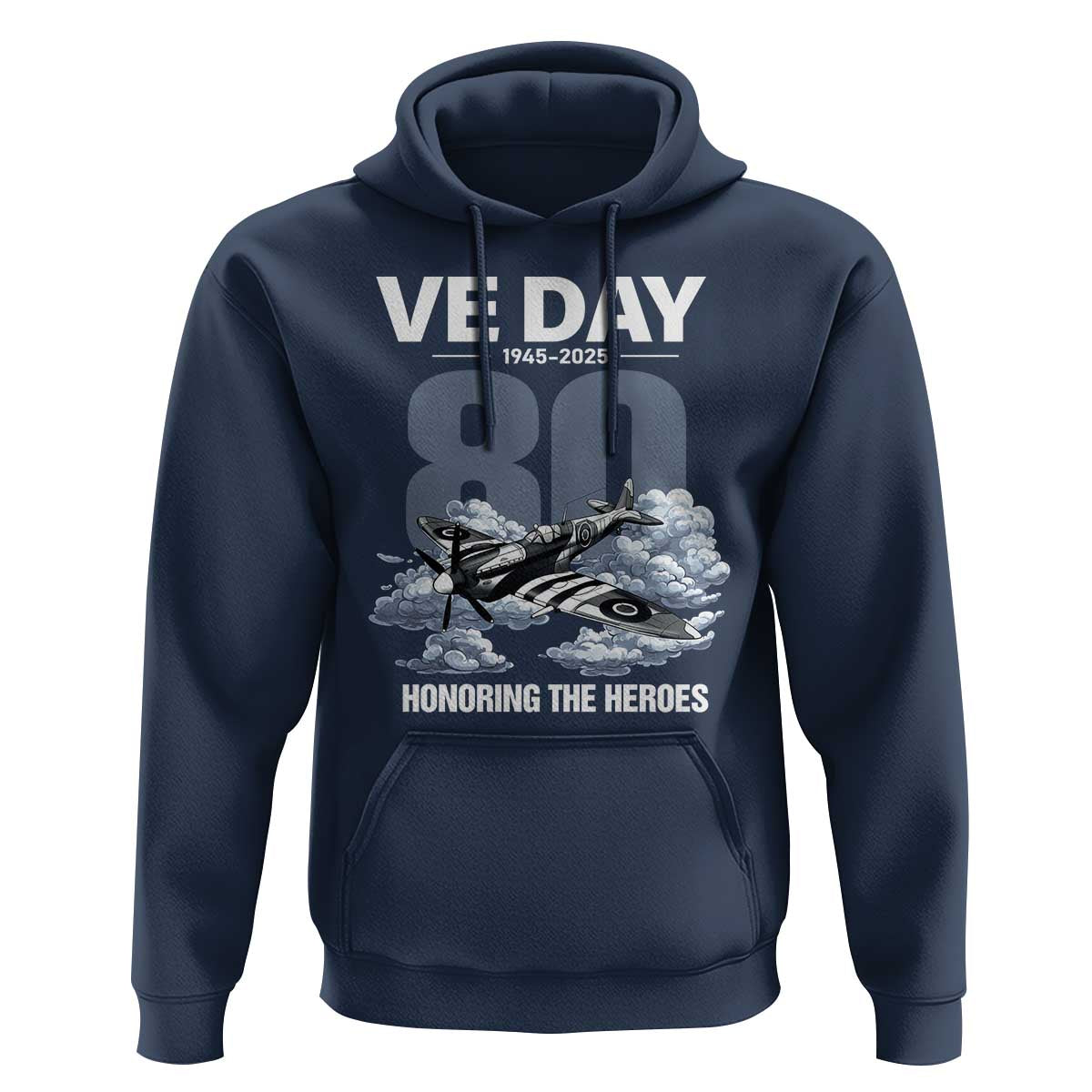 VE Day 80th Anniversary Hoodie 2025 Celebration WWII Remembrance Retro