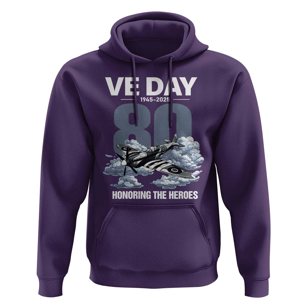VE Day 80th Anniversary Hoodie 2025 Celebration WWII Remembrance Retro