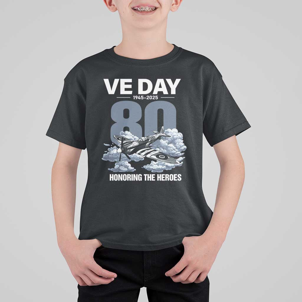 VE Day 80th Anniversary T Shirt For Kid 2025 Celebration WWII Remembrance Retro