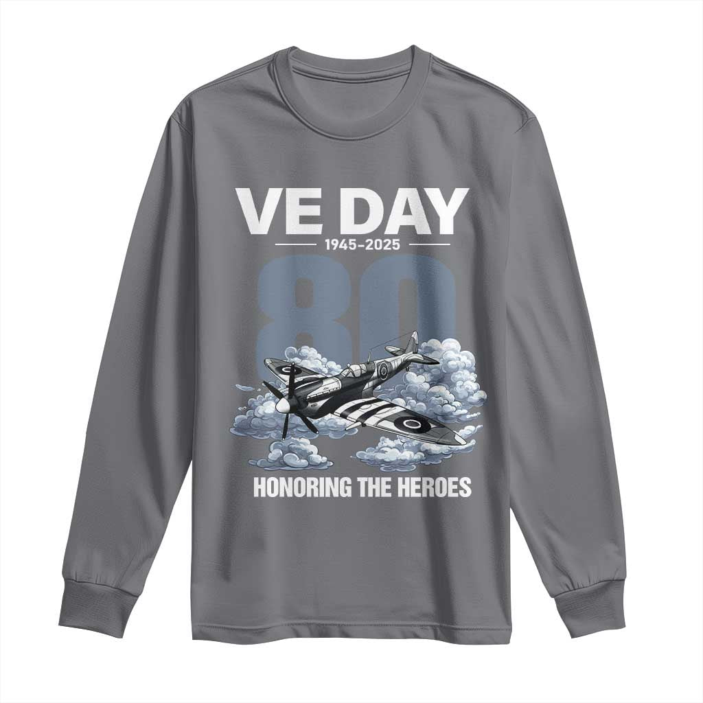 VE Day 80th Anniversary Long Sleeve Shirt 2025 Celebration WWII Remembrance Retro