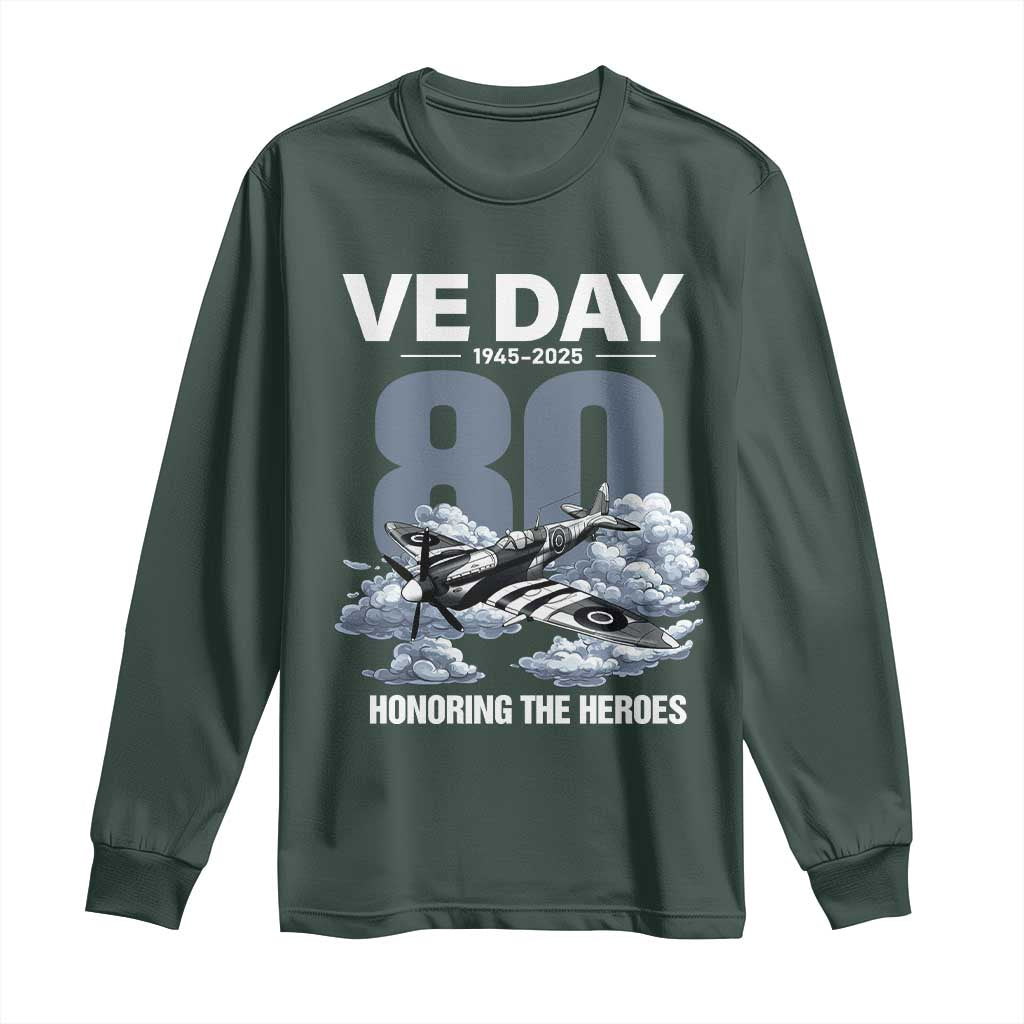 VE Day 80th Anniversary Long Sleeve Shirt 2025 Celebration WWII Remembrance Retro