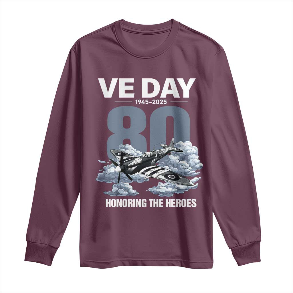 VE Day 80th Anniversary Long Sleeve Shirt 2025 Celebration WWII Remembrance Retro