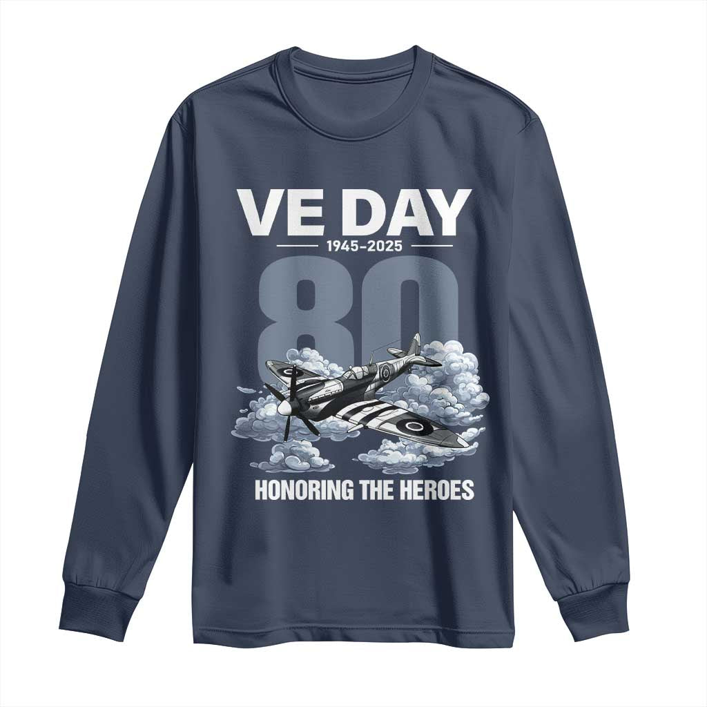 VE Day 80th Anniversary Long Sleeve Shirt 2025 Celebration WWII Remembrance Retro