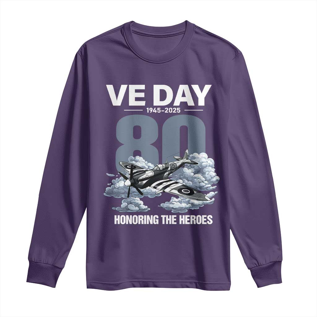 VE Day 80th Anniversary Long Sleeve Shirt 2025 Celebration WWII Remembrance Retro