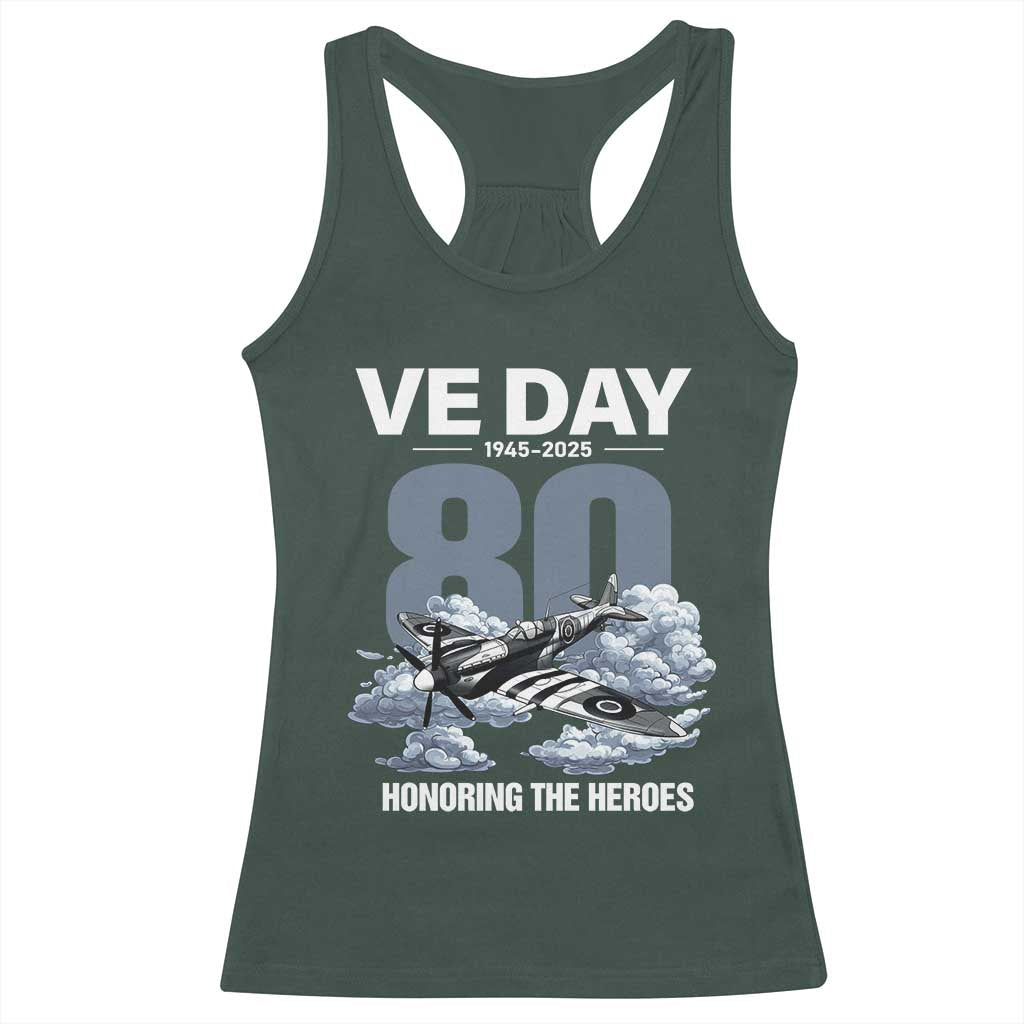 VE Day 80th Anniversary Racerback Tank Top 2025 Celebration WWII Remembrance Retro