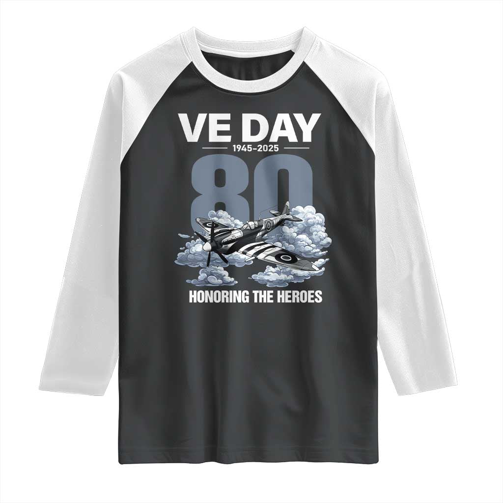 VE Day 80th Anniversary Raglan Shirt 2025 Celebration WWII Remembrance Retro