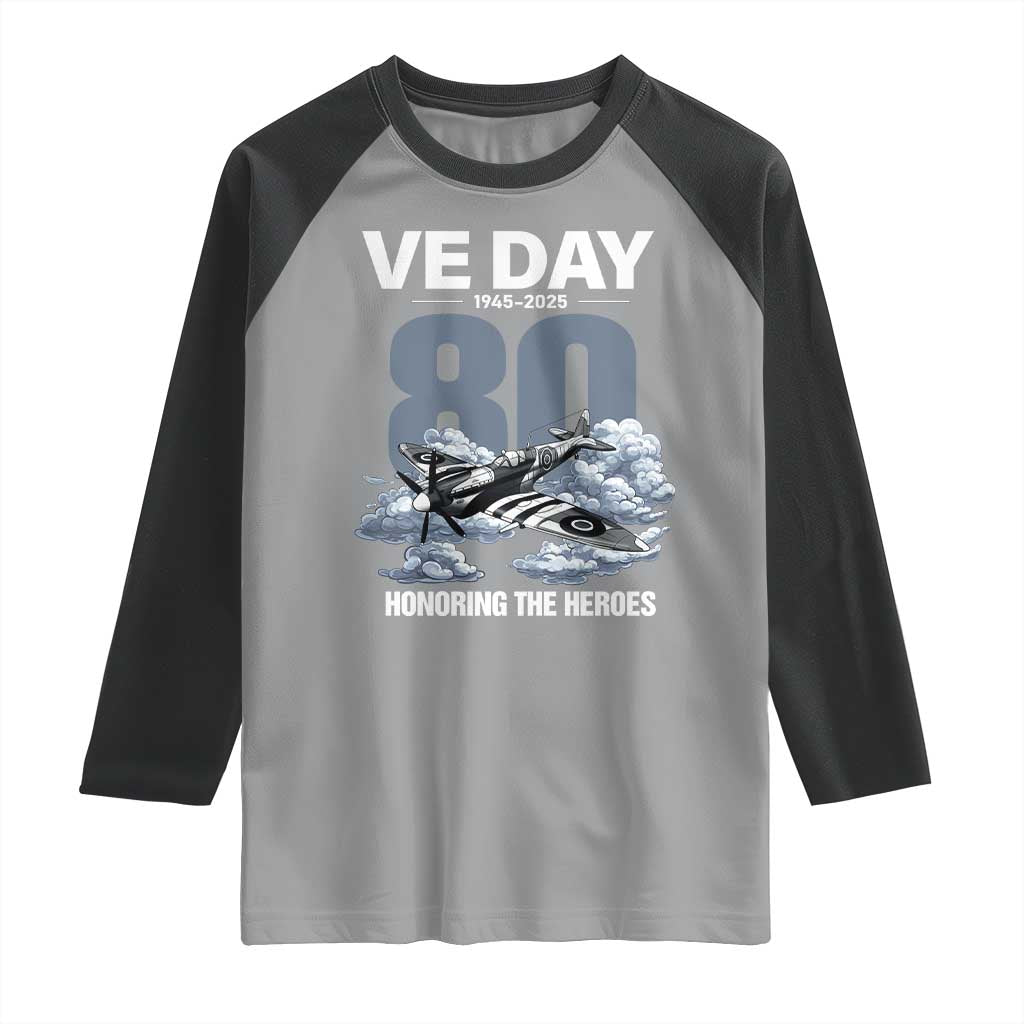 VE Day 80th Anniversary Raglan Shirt 2025 Celebration WWII Remembrance Retro