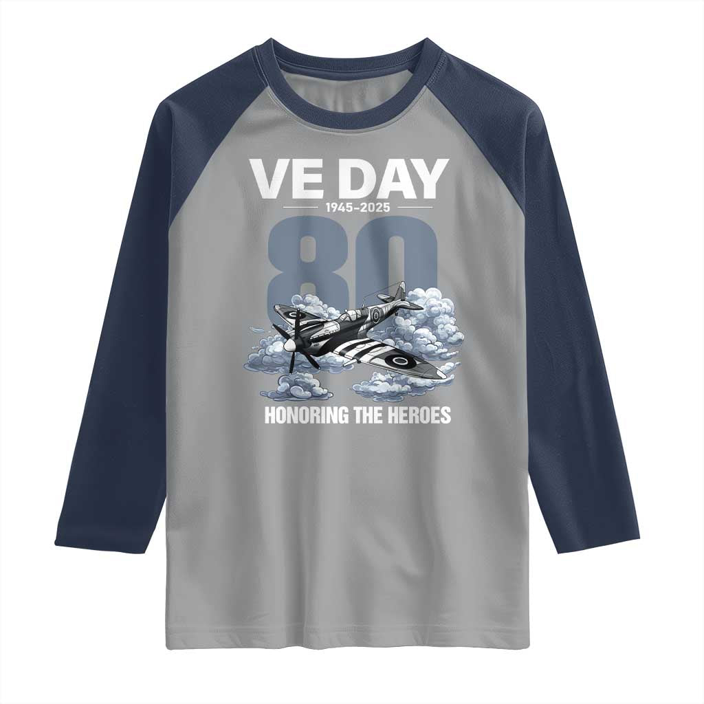 VE Day 80th Anniversary Raglan Shirt 2025 Celebration WWII Remembrance Retro