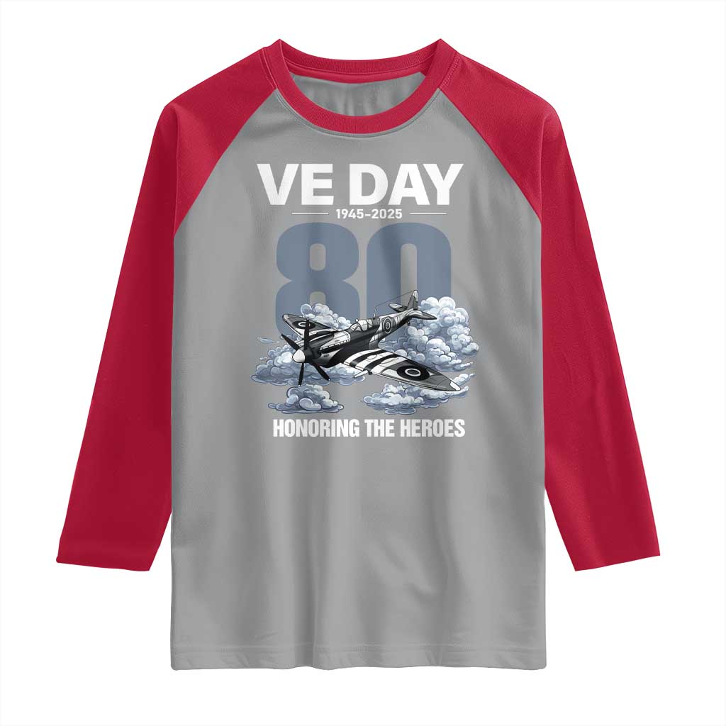 VE Day 80th Anniversary Raglan Shirt 2025 Celebration WWII Remembrance Retro