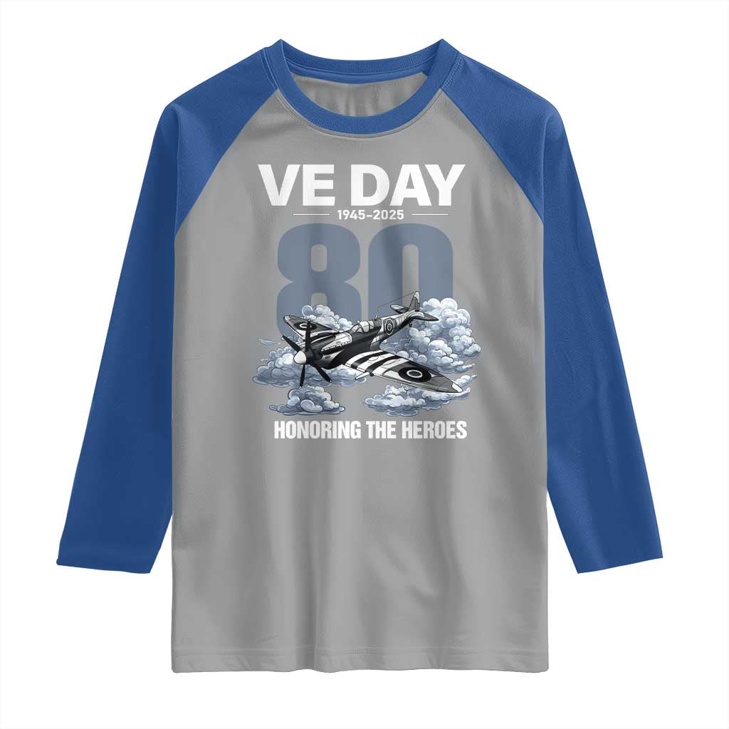 VE Day 80th Anniversary Raglan Shirt 2025 Celebration WWII Remembrance Retro