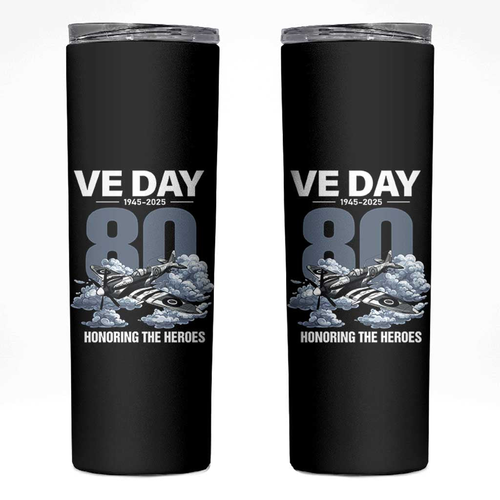 VE Day 80th Anniversary Skinny Tumbler 2025 Celebration WWII Remembrance Retro
