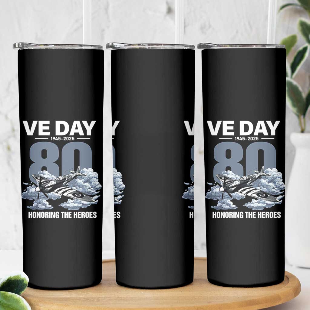 VE Day 80th Anniversary Skinny Tumbler 2025 Celebration WWII Remembrance Retro