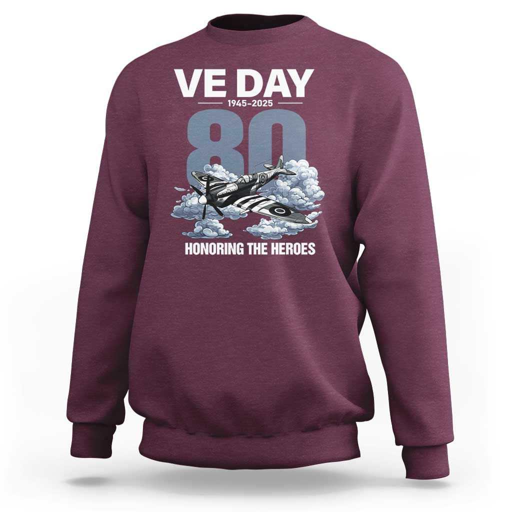 VE Day 80th Anniversary Sweatshirt 2025 Celebration WWII Remembrance Retro