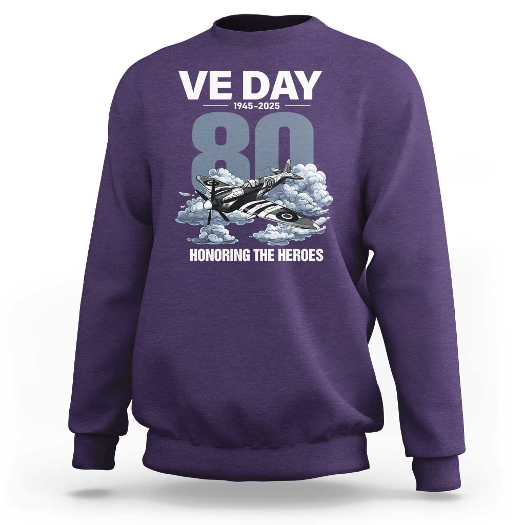 VE Day 80th Anniversary Sweatshirt 2025 Celebration WWII Remembrance Retro