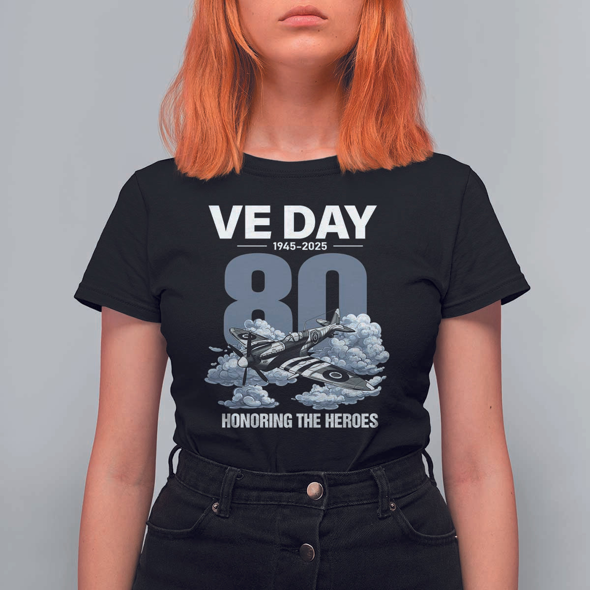 VE Day 80th Anniversary T Shirt For Women 2025 Celebration WWII Remembrance Retro
