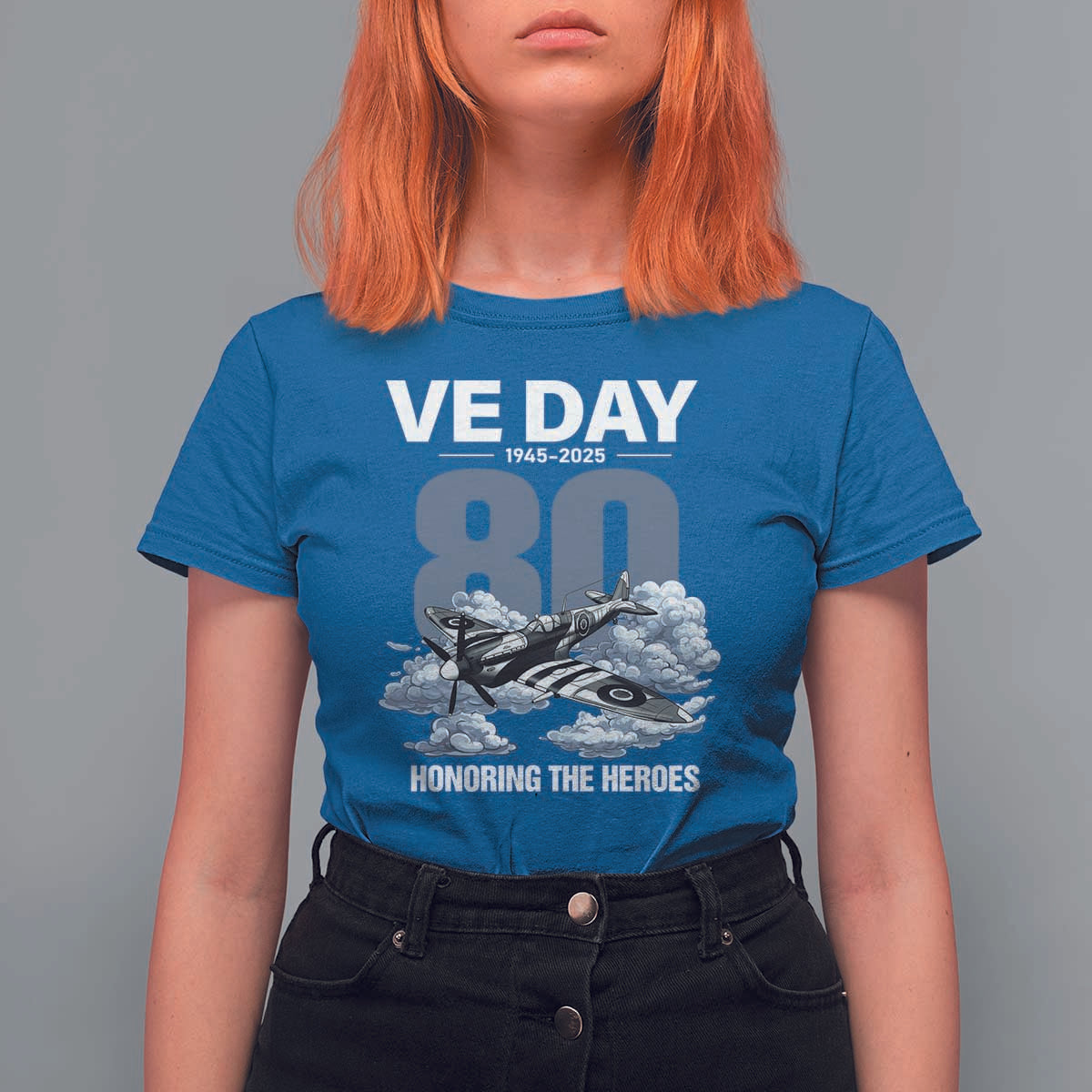 VE Day 80th Anniversary T Shirt For Women 2025 Celebration WWII Remembrance Retro
